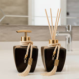 Kit Lavabo de Vidro Brilhante c/ Saboneteira e Aromatizador