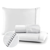 Jogo de Lençol Branco Com Ponto Palito 400 Fios | Toque Macio e Acetinado