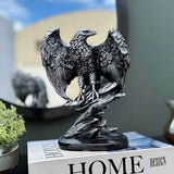 Enfeite Águia Asa Aberta Old Silver - 25cm