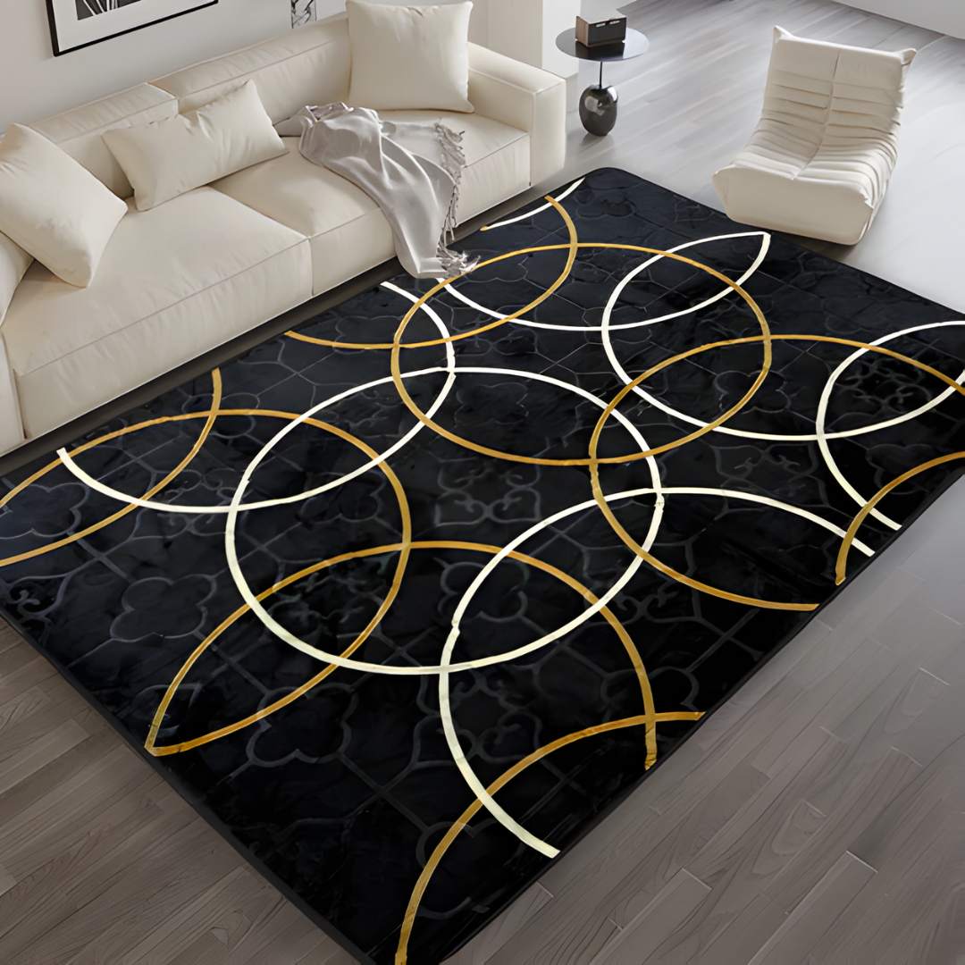 Tapete Antiderrapante Geométrico 100% Poliéster 1,45x1,95M