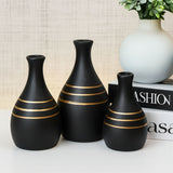 Kit 3 Vasos Listrados em Cerâmica