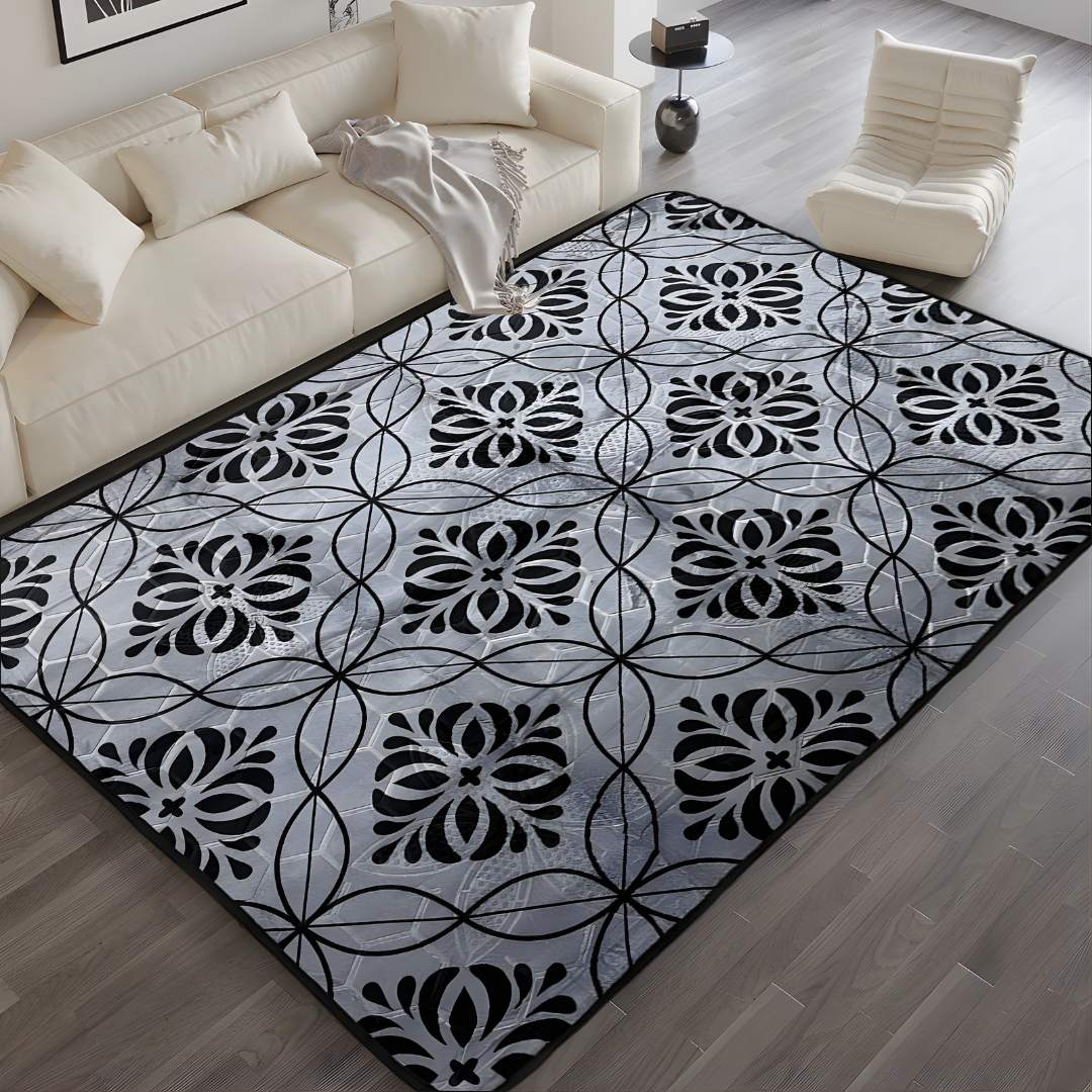 Tapete Antiderrapante Geométrico 100% Poliéster 1,45x1,95M