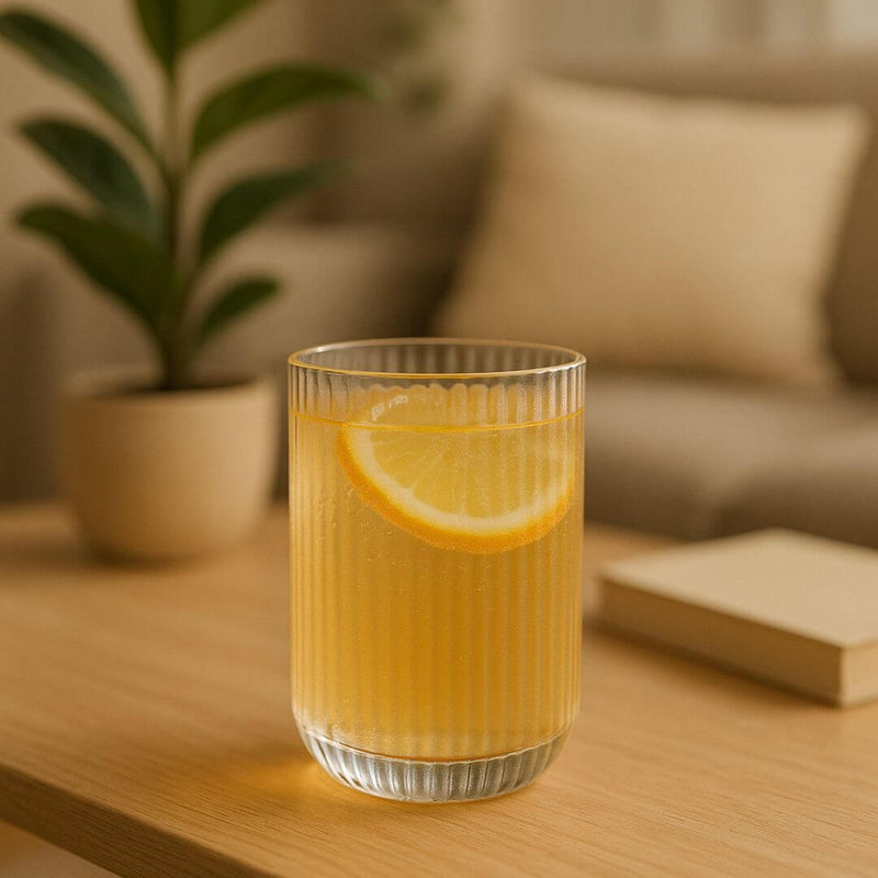 Copo 420ml transparente com textura sofisticada

