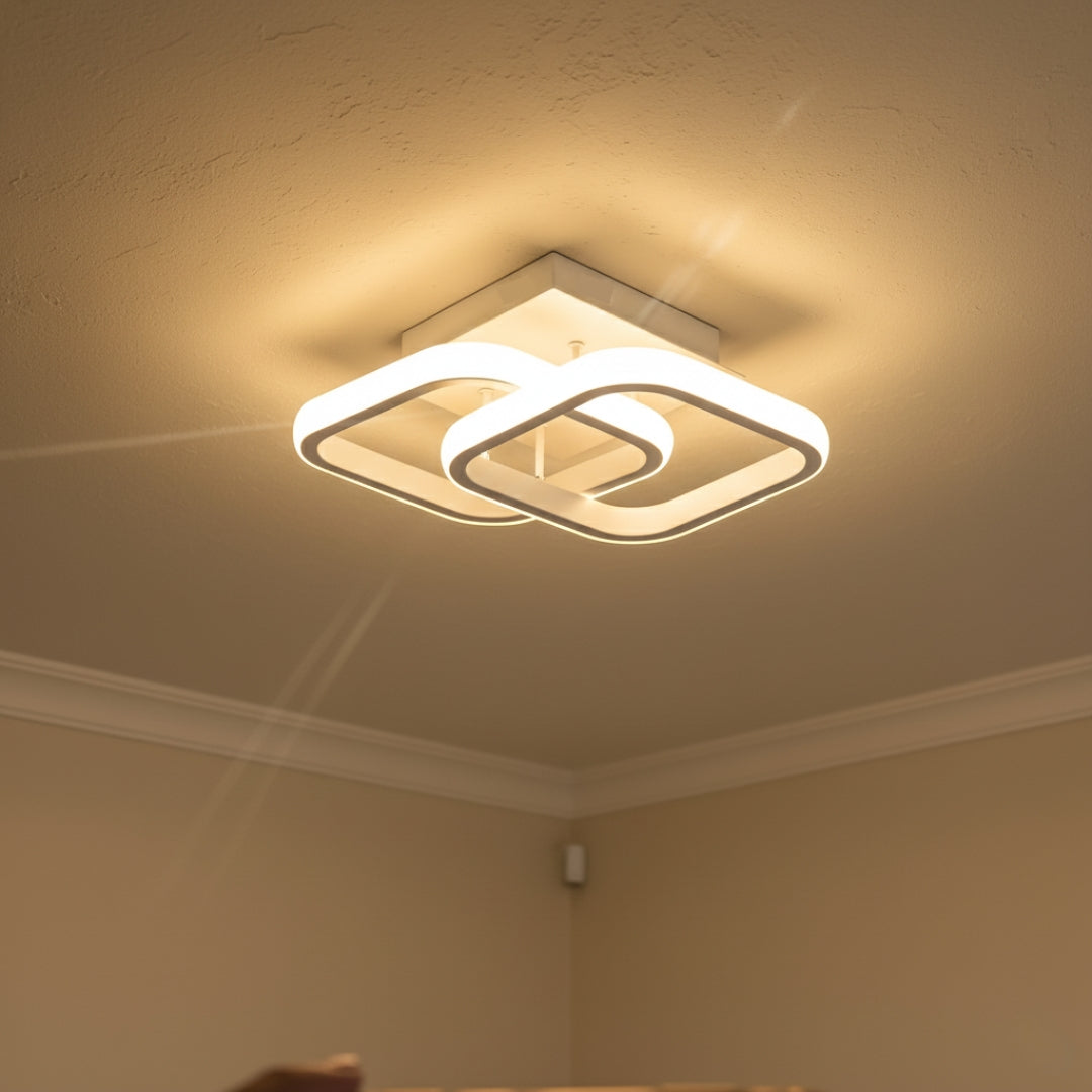 Luminária De Teto Quadrados Entrelaçados