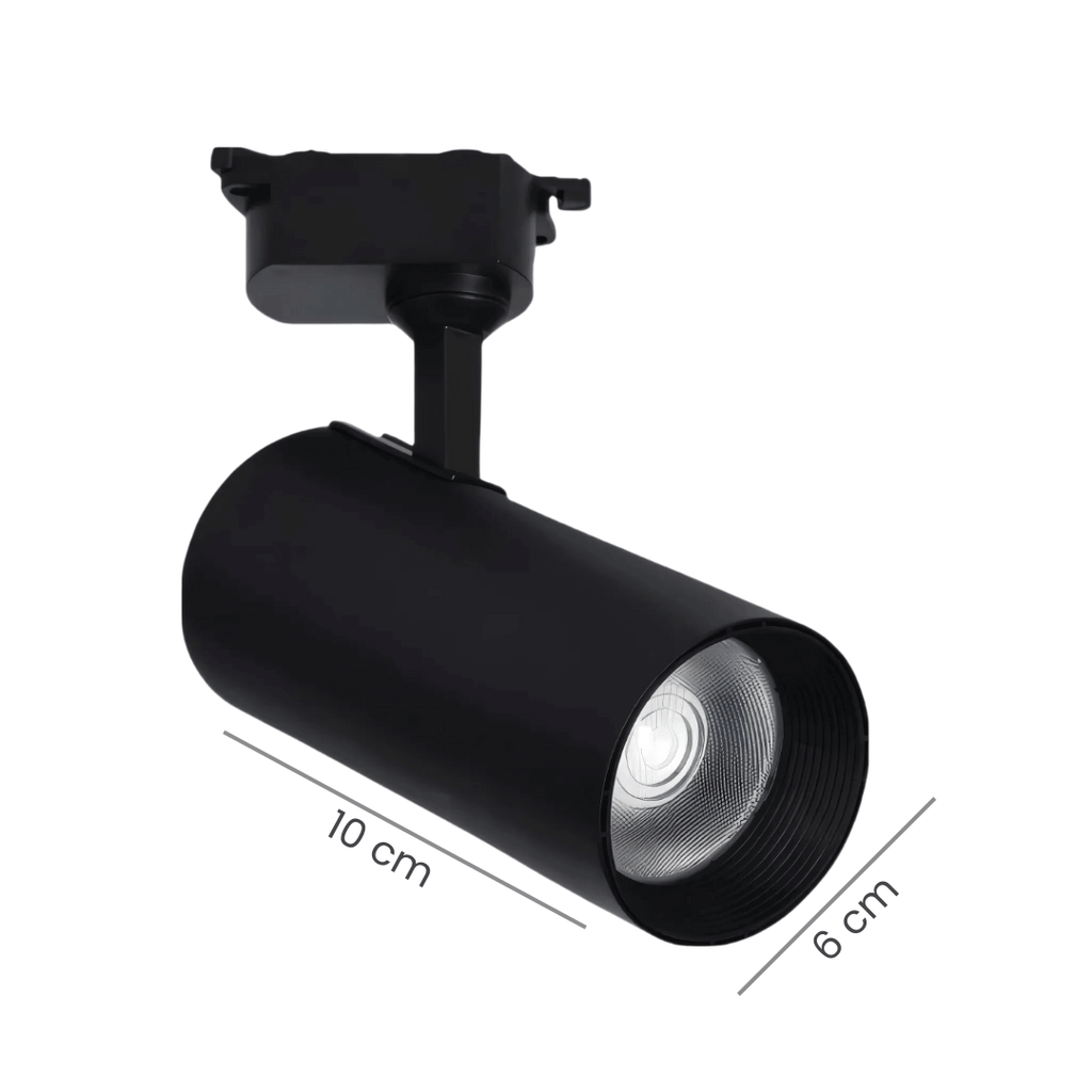 Close do spot com lente de foco e acabamento fosco

