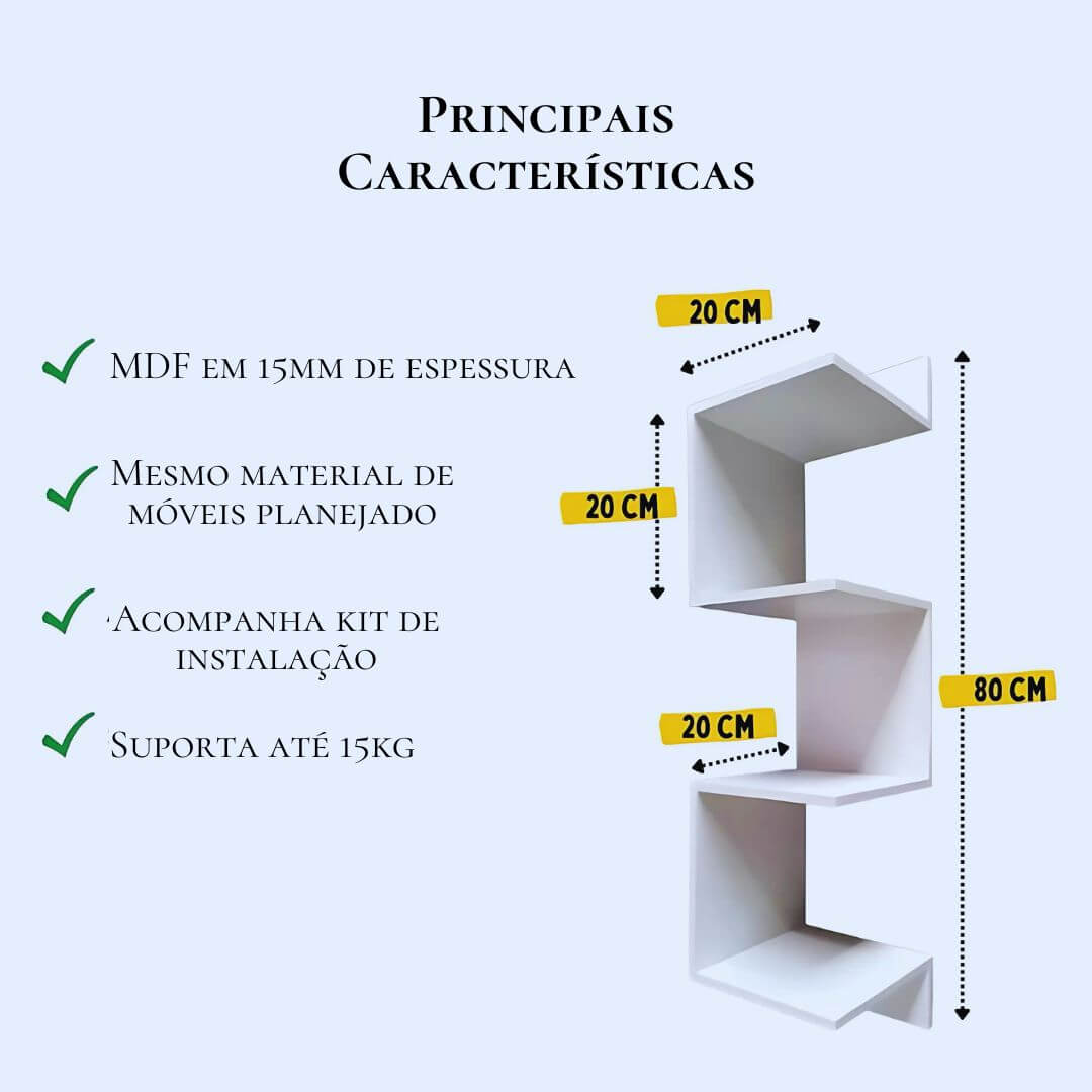 Prateleira de Canto - White