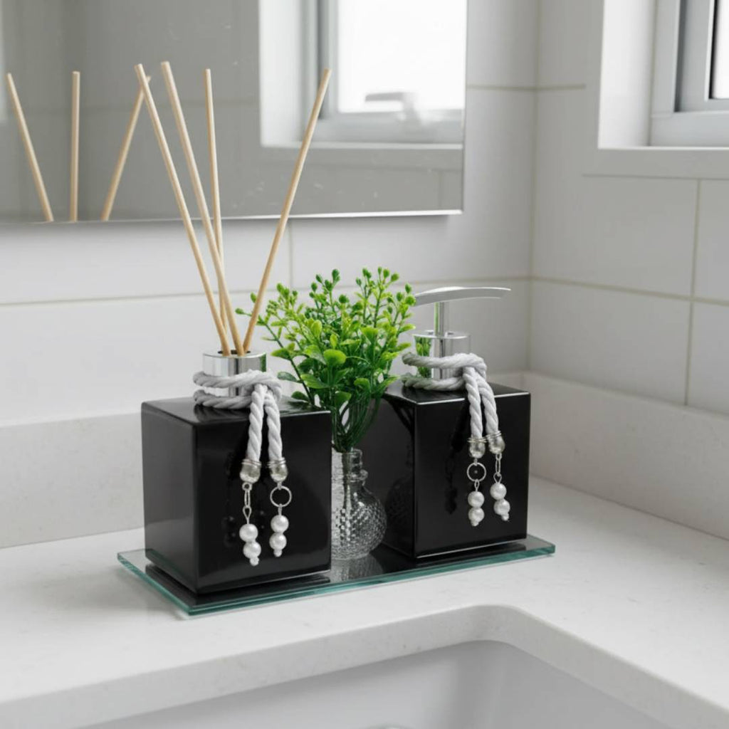 Kit Lavabo de Vidro com Bandeja