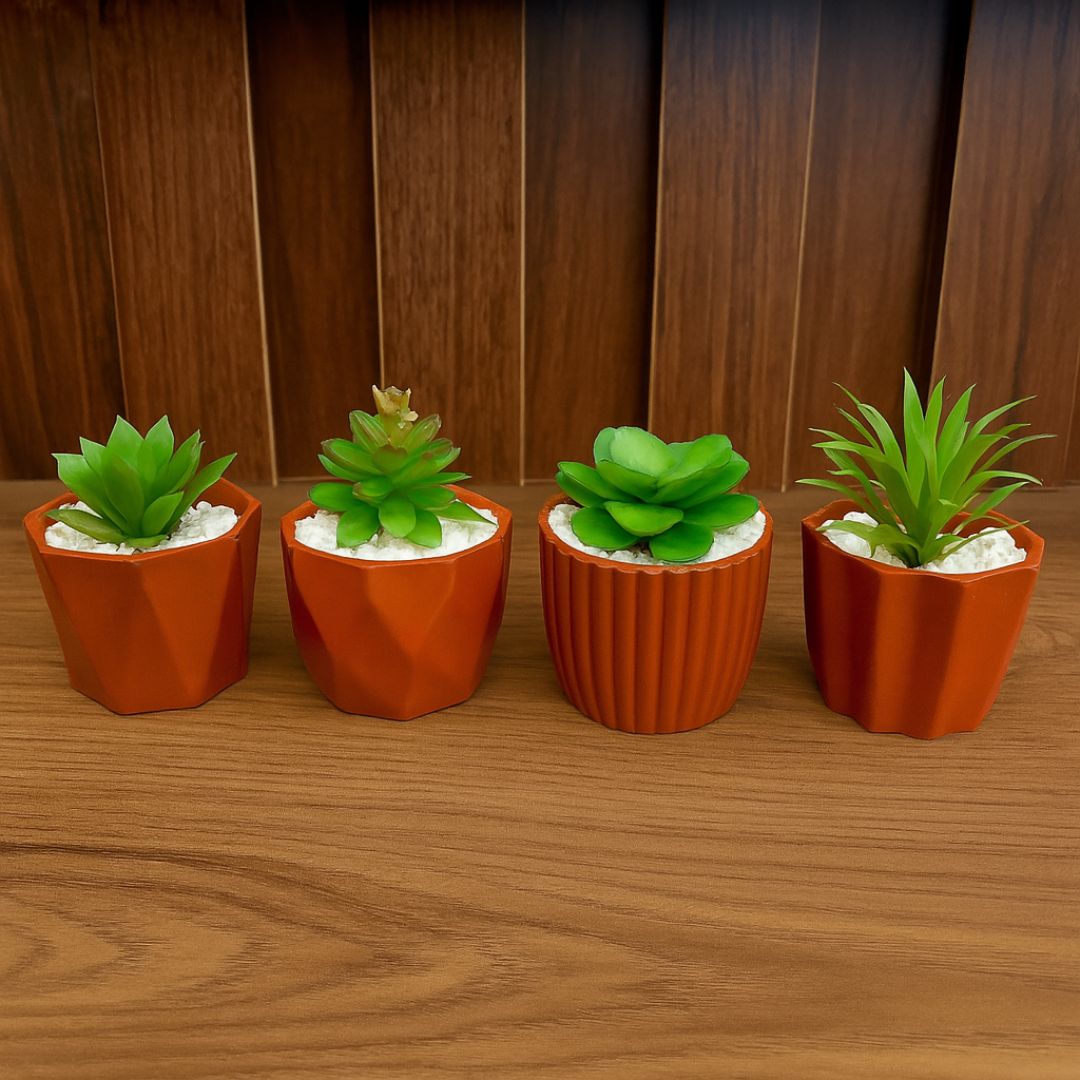 Kit Urban Garden com plantas artificiais em vasos modernos para decorar qualquer ambiente

