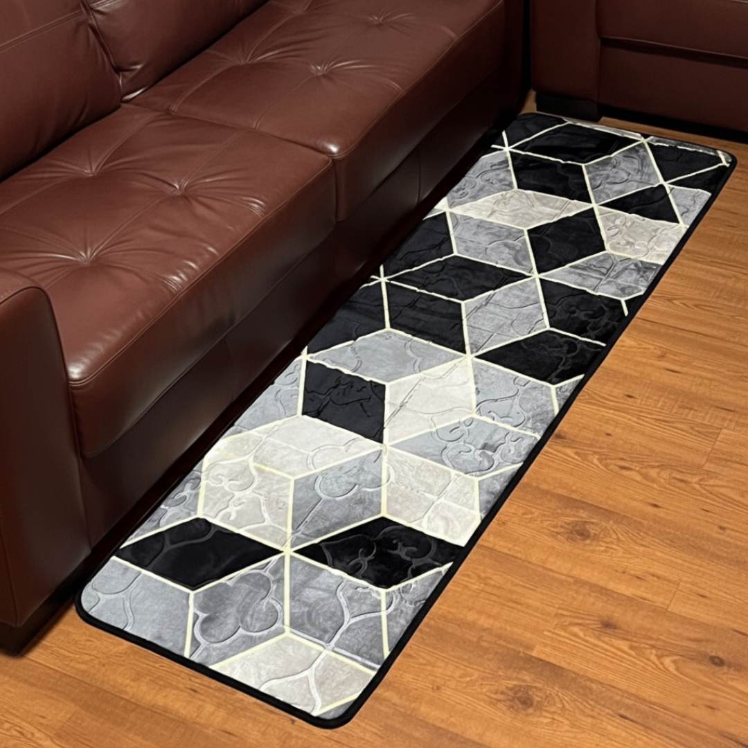 Tapete Passadeira Antiderrapante Geométrico 0,6x2M