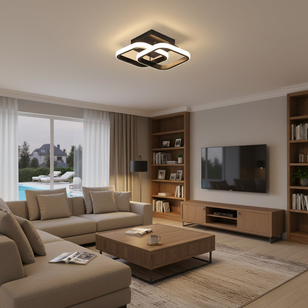 Luminária De Teto Quadrados Entrelaçados