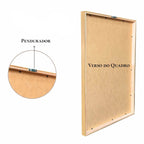 Kit 3 Quadros Folhagens 50x70cm com Moldura Preta