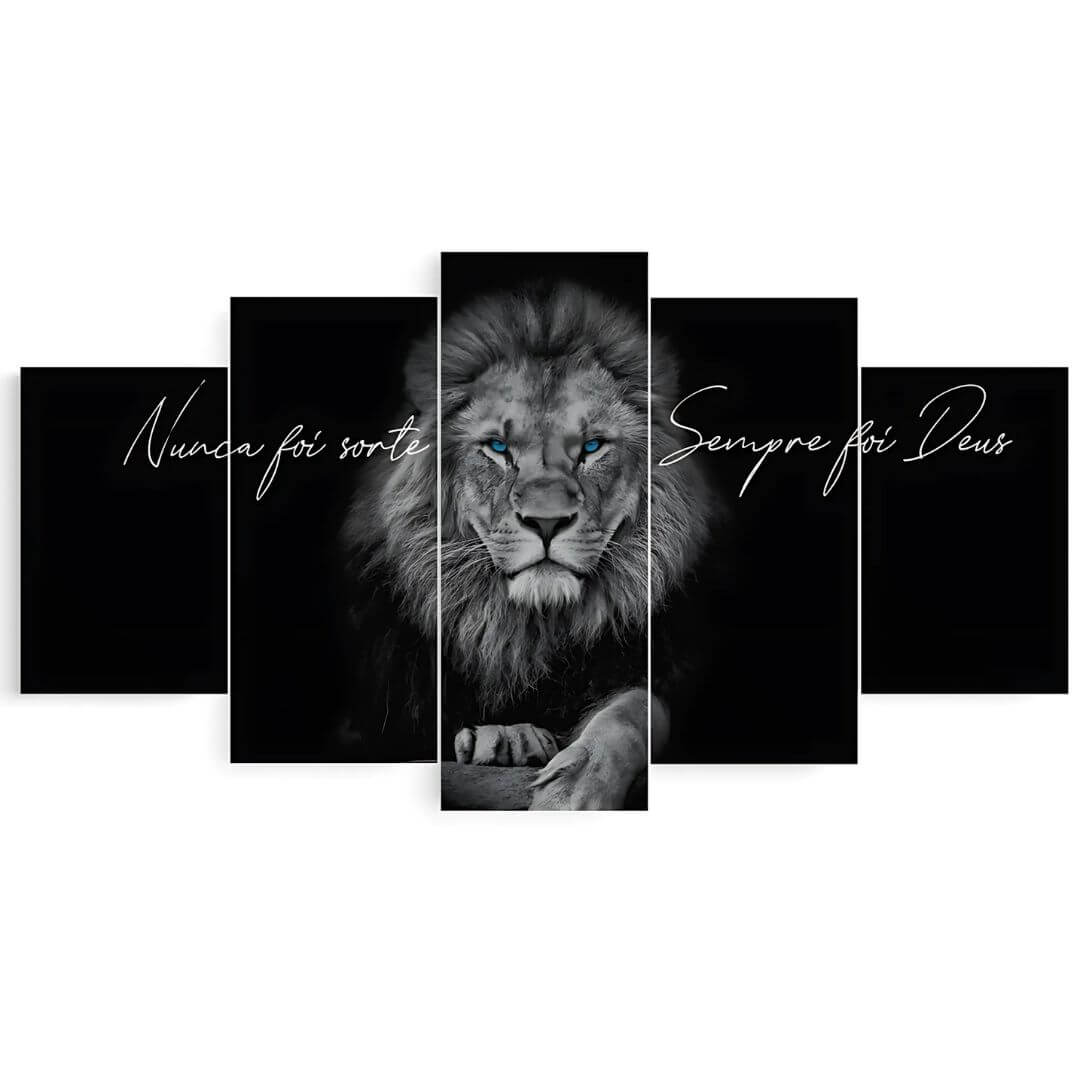 Quadro mosaico decorativo com frase "Nunca foi sorte, sempre foi Deus"

