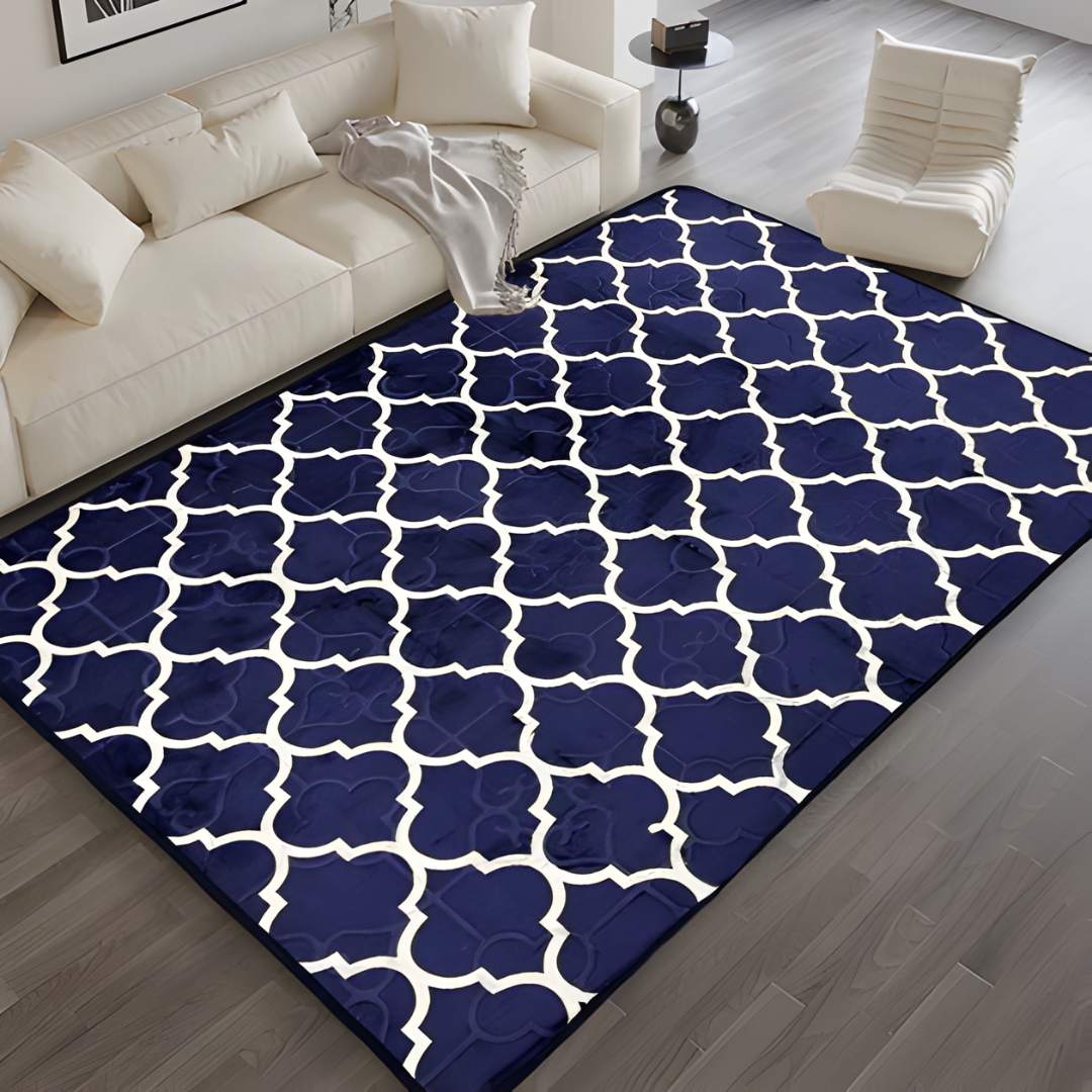 Tapete Antiderrapante Geométrico 100% Poliéster 1,45x1,95M