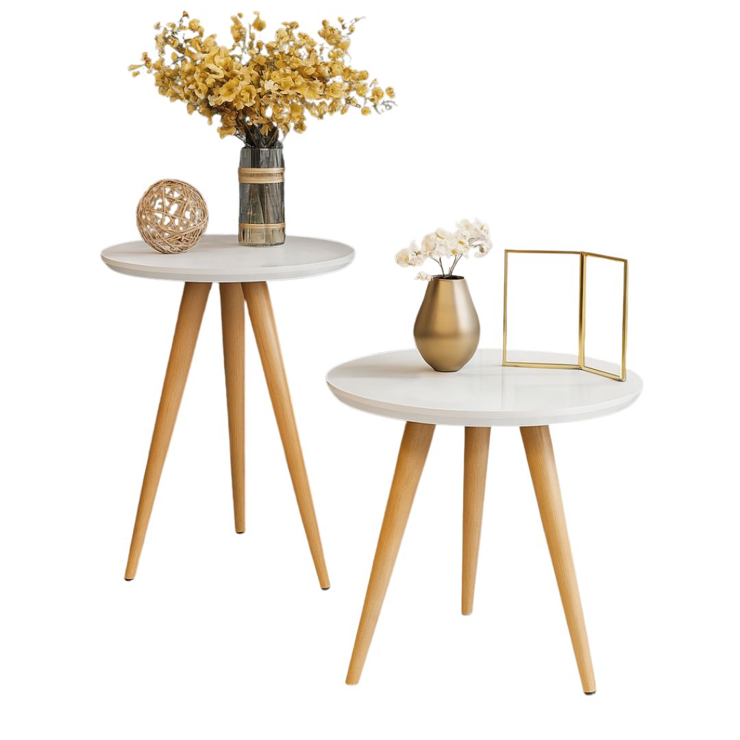 Jogo de Mesas Laterais Redondas