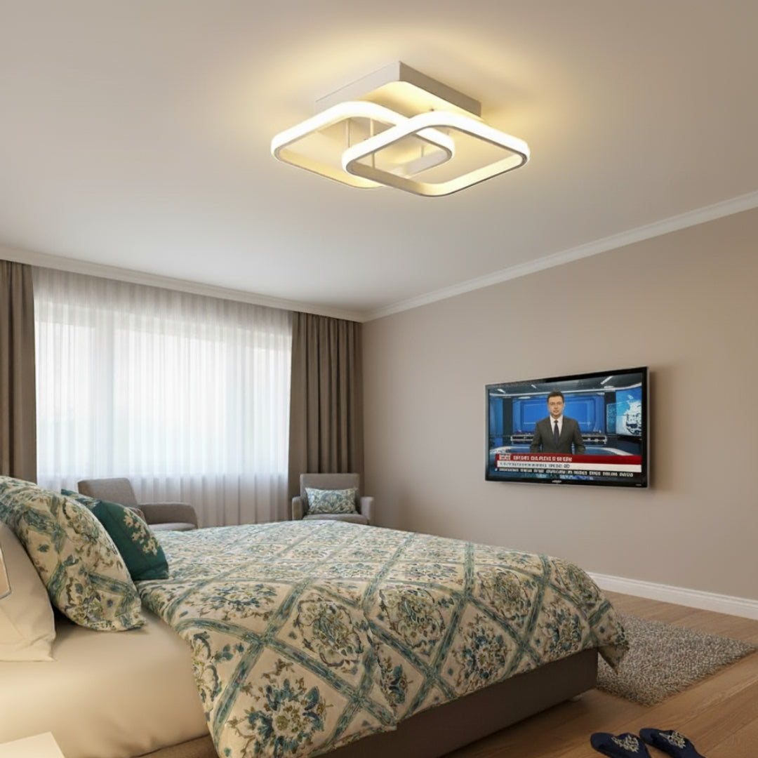 Luminária De Teto Quadrados Entrelaçados