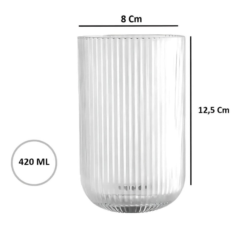 Jogo de Copo Versalhes Canelado 420ml