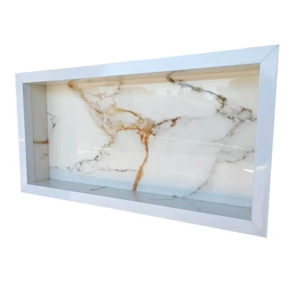 Nicho de Banheiro em Porcelanato Branco 60x30