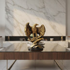 Enfeite Águia Asa Aberta Old Gold - 25cm