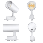 Spot cilíndrico branco para trilho eletrificado com acabamento clean

