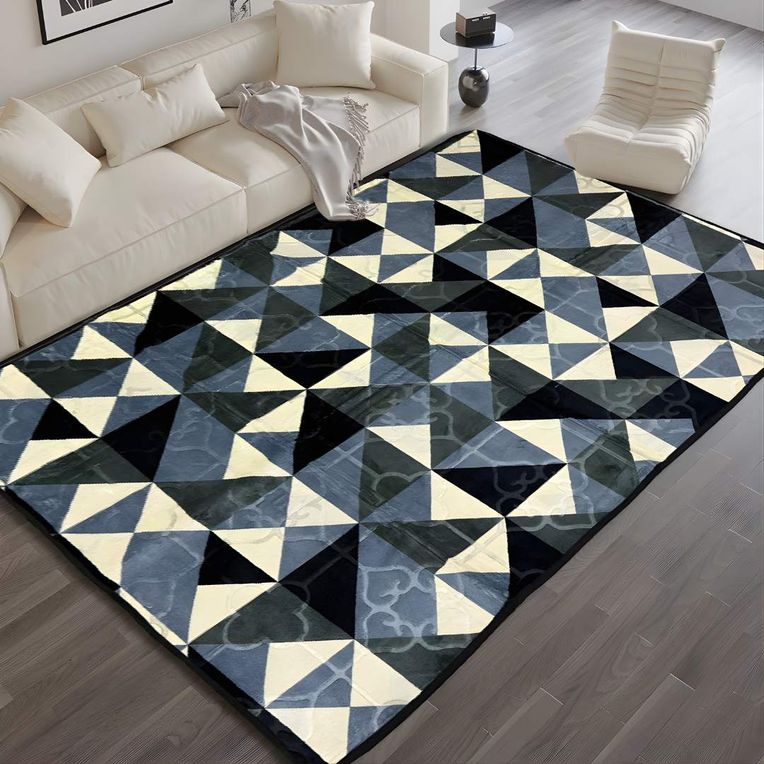 Tapete Antiderrapante Geométrico 100% Poliéster 1,45x1,95M