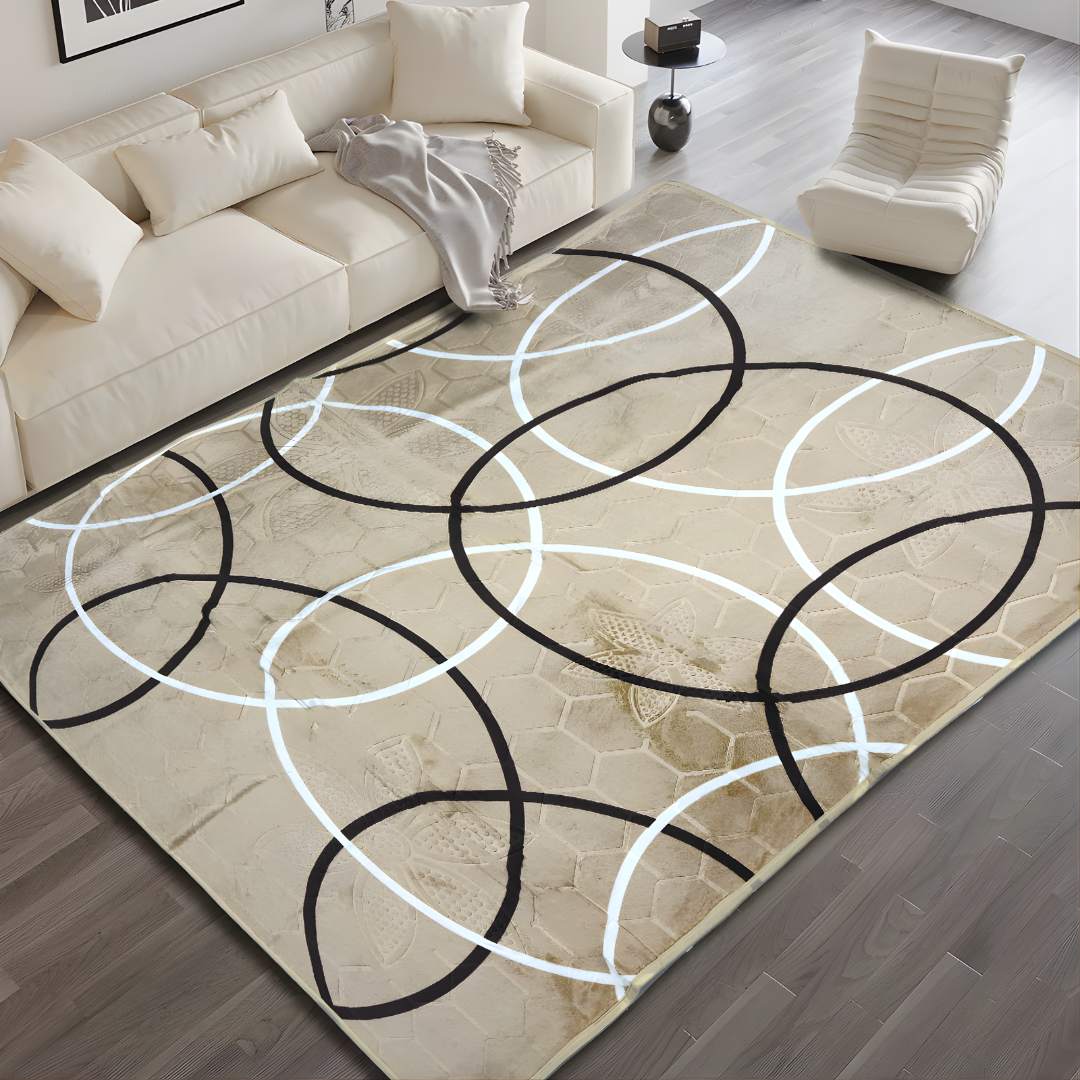 Tapete Antiderrapante Geométrico 100% Poliéster 1,45x1,95M