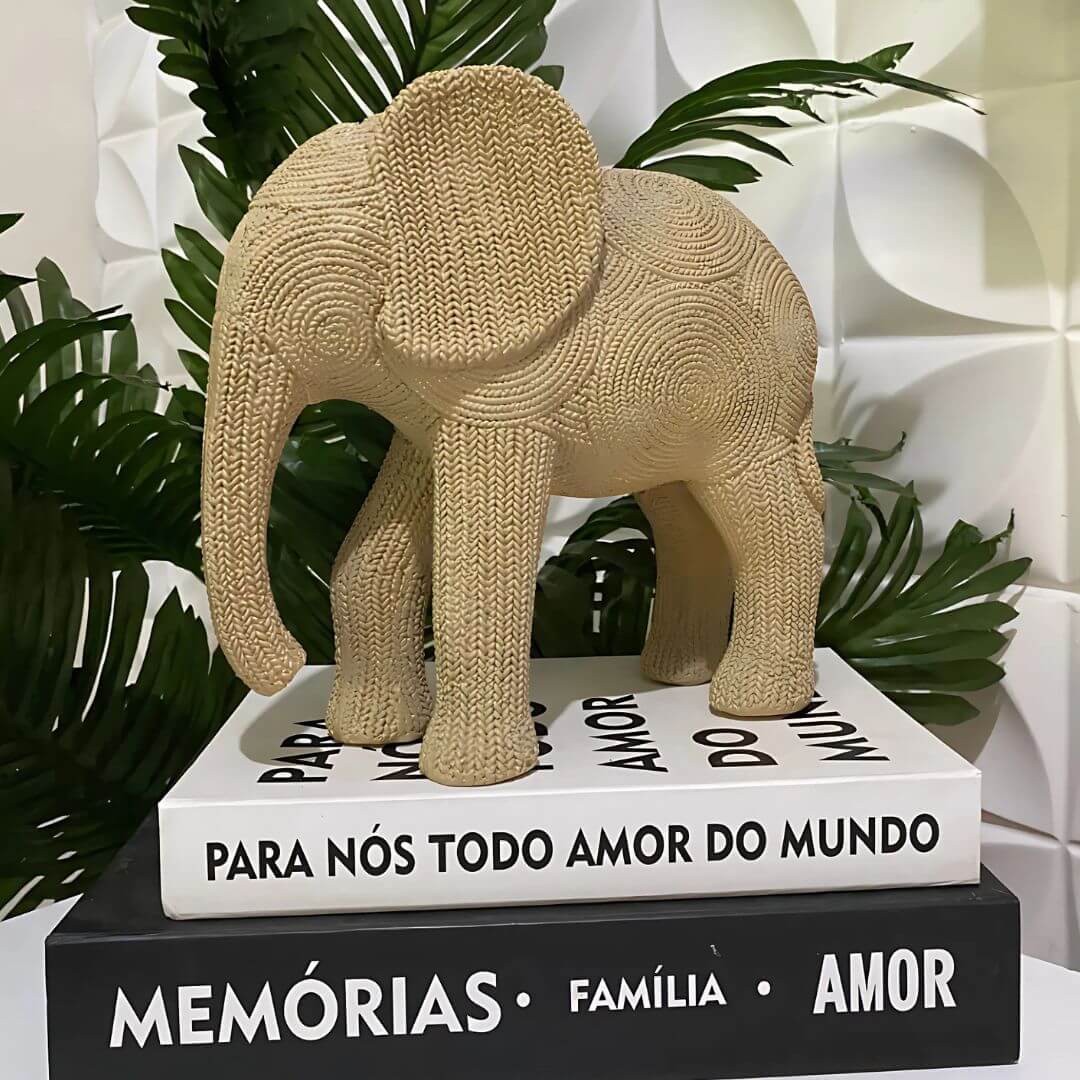 Enfeite Elefante de Gesso 22,5x23cm