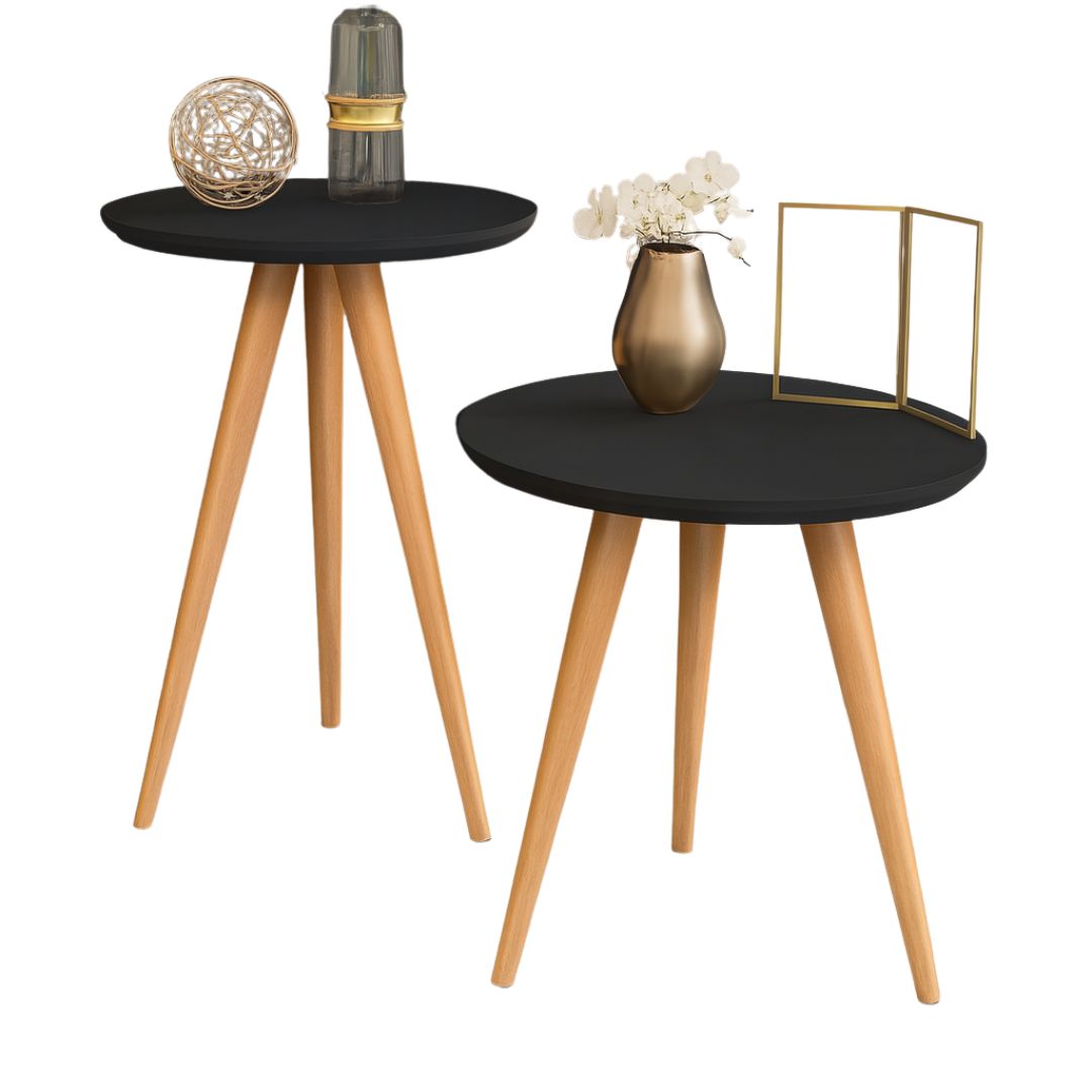 Jogo de Mesas Laterais Redondas