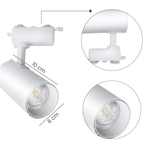 Close do spot branco com lente de foco e acabamento fosco

