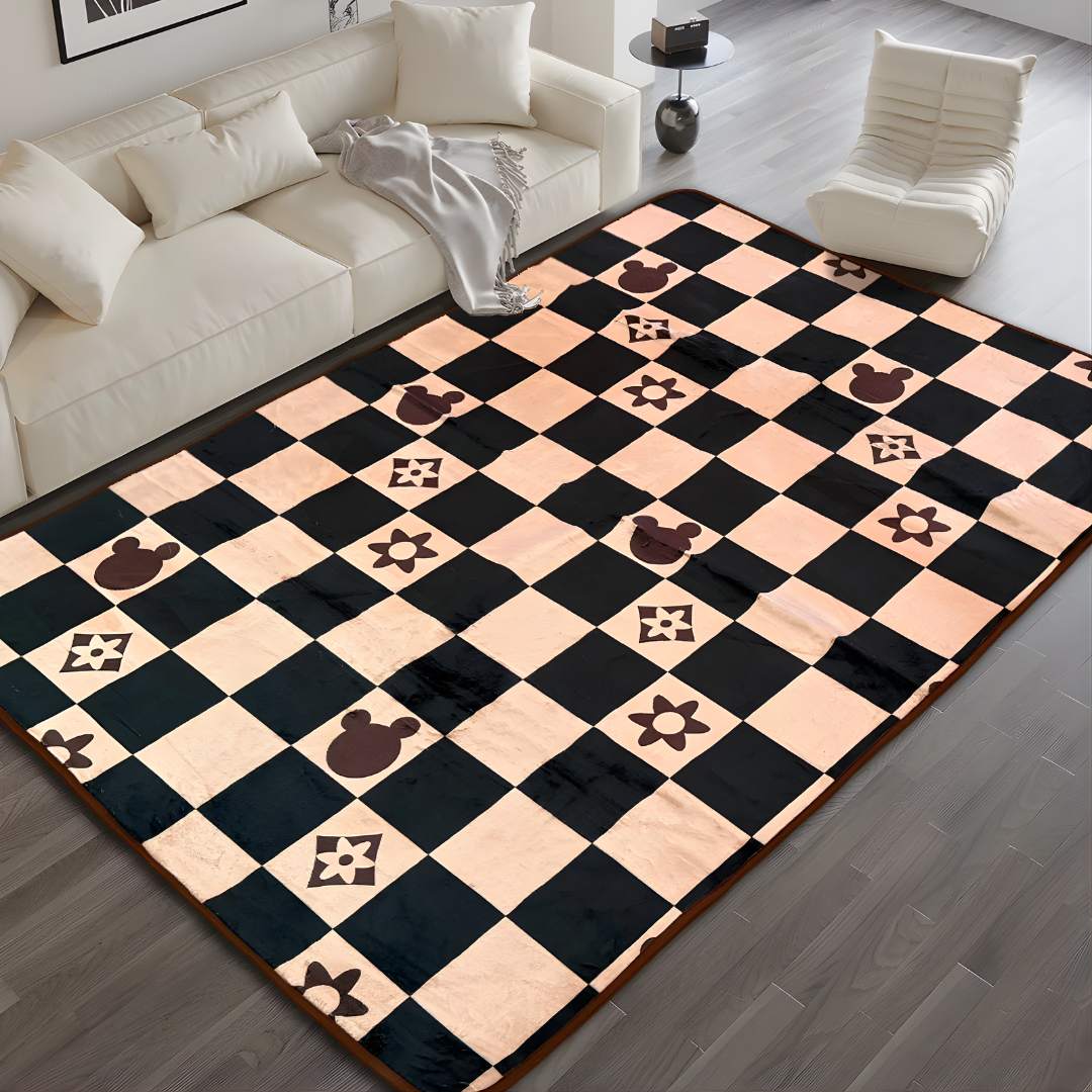 Tapete Antiderrapante Geométrico 100% Poliéster 1,45x1,95M