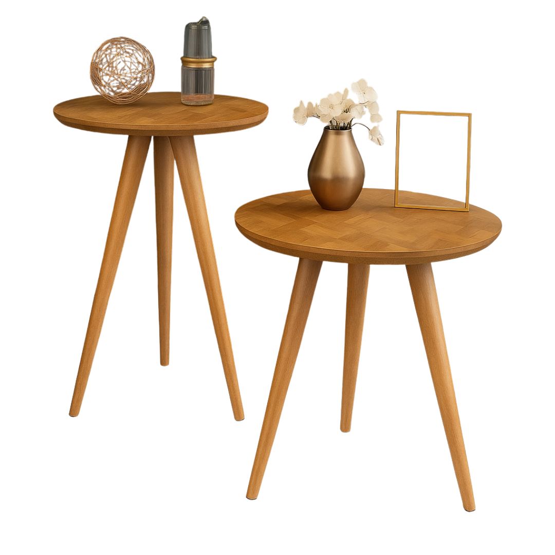 Jogo de Mesas Laterais Redondas