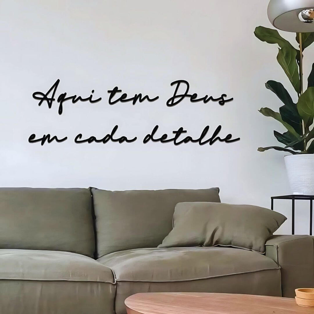 Detalhe do material MDF 3mm do quadro decorativo