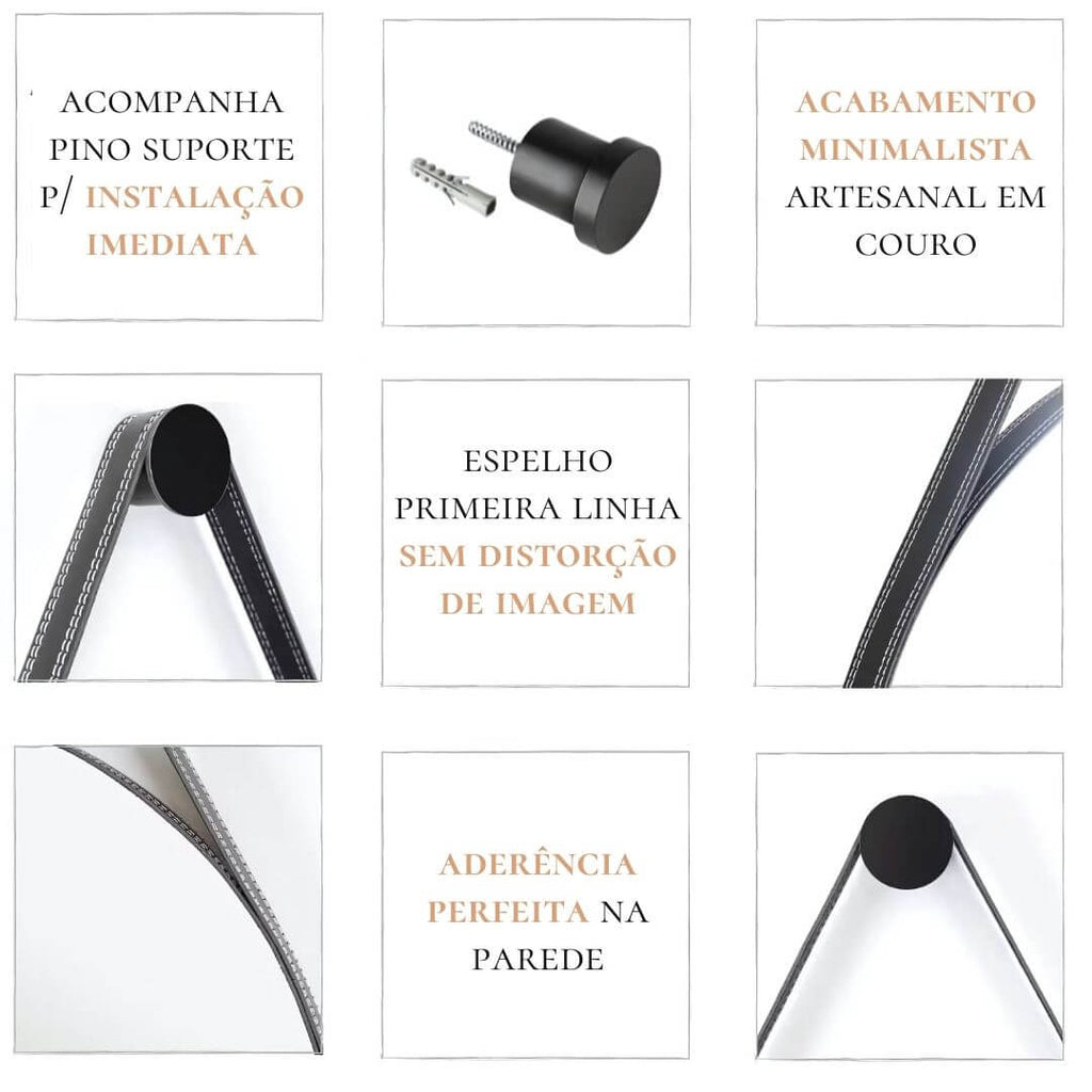 Espelho decorativo Adnet Preto