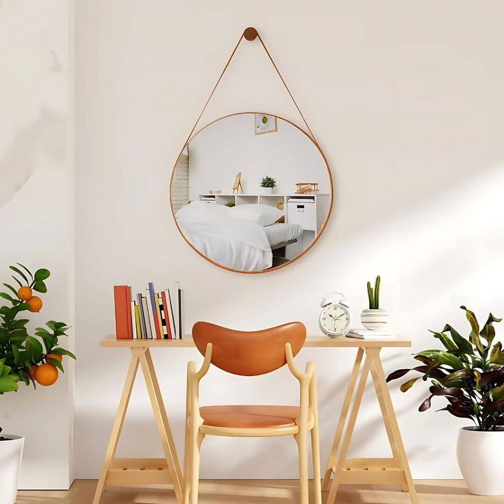 Espelho redondo com alca