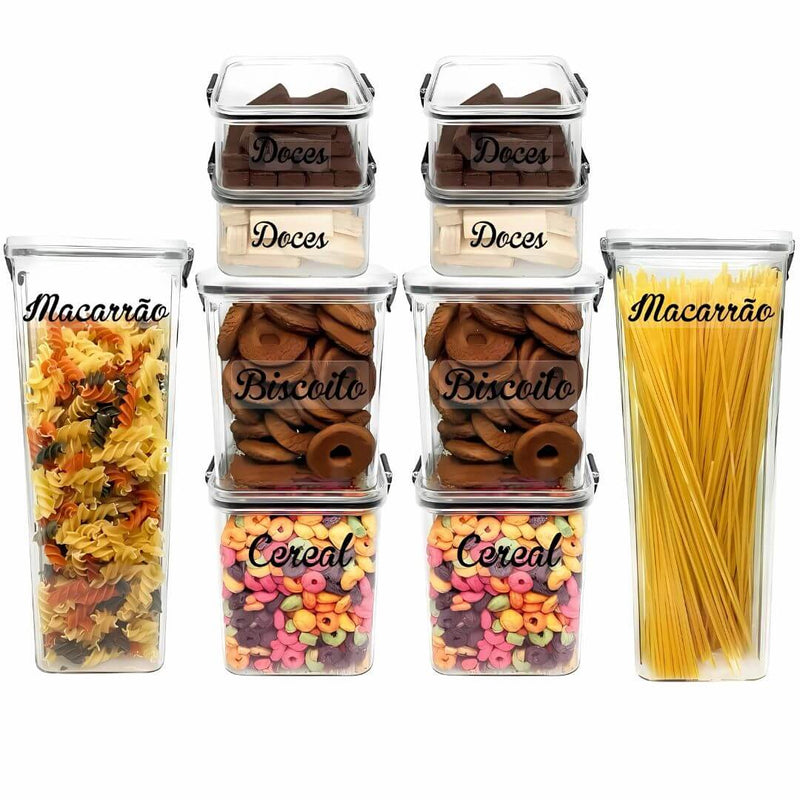 Kit 10 Potes Herméticos