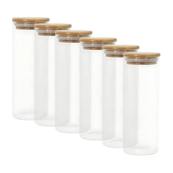 Kit de 6 potes de vidro hermético