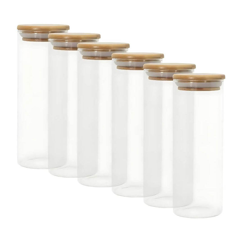 Kit de 6 potes de vidro hermético