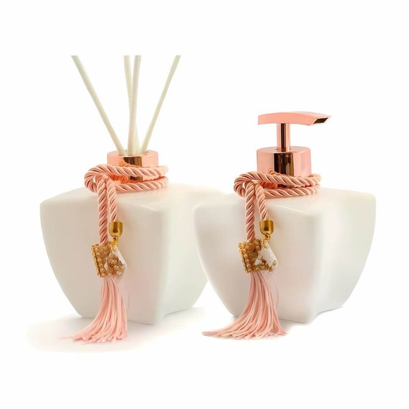 Kit lavabo de vidro rose