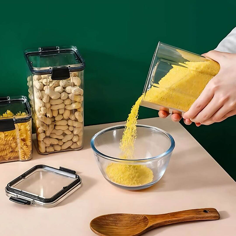 Pote hermético aberto mostrando capacidade interna